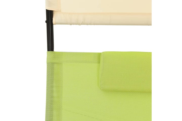 2-istuttava aurinkotuoli katoksella textilene - Vihreä - Aurinkosänky & aurinkovaunu