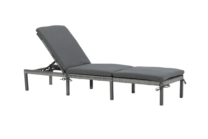 Aurinkosänky Bilbao pehmusteella - Harmaa - Puutarhakalusteet - Puutarhatuoli - Aurinkosänky & aurinkovaunu