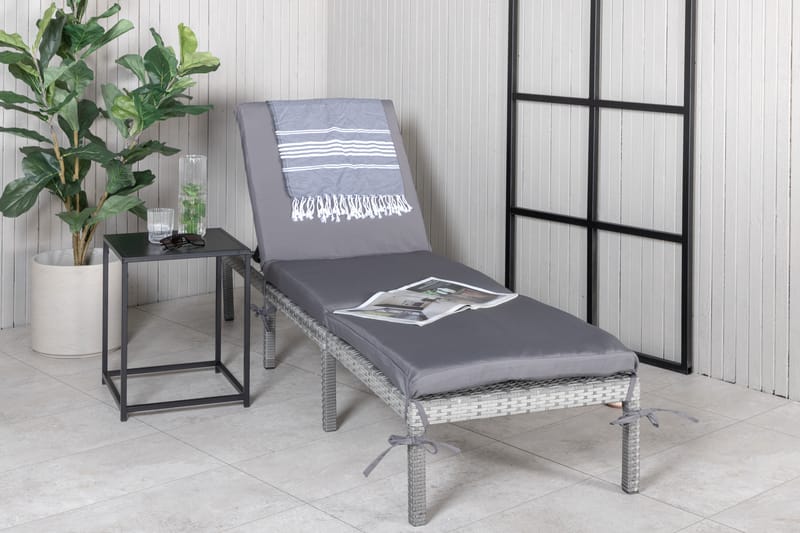 Aurinkosänky Bilbao pehmusteella - Harmaa - Puutarhakalusteet - Puutarhatuoli - Aurinkosänky & aurinkovaunu