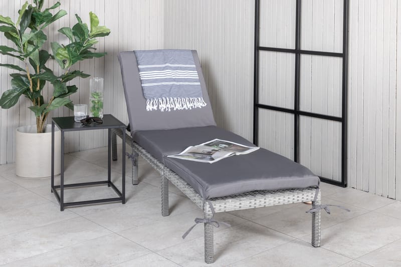 Aurinkosänky Bilbao pehmusteella - Harmaa - Puutarhakalusteet - Puutarhatuoli - Aurinkosänky & aurinkovaunu