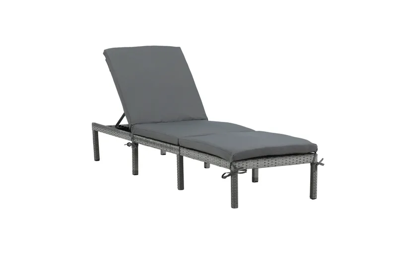 Aurinkosänky Bilbao pehmusteella - Harmaa - Puutarhakalusteet - Puutarhatuoli - Aurinkosänky & aurinkovaunu