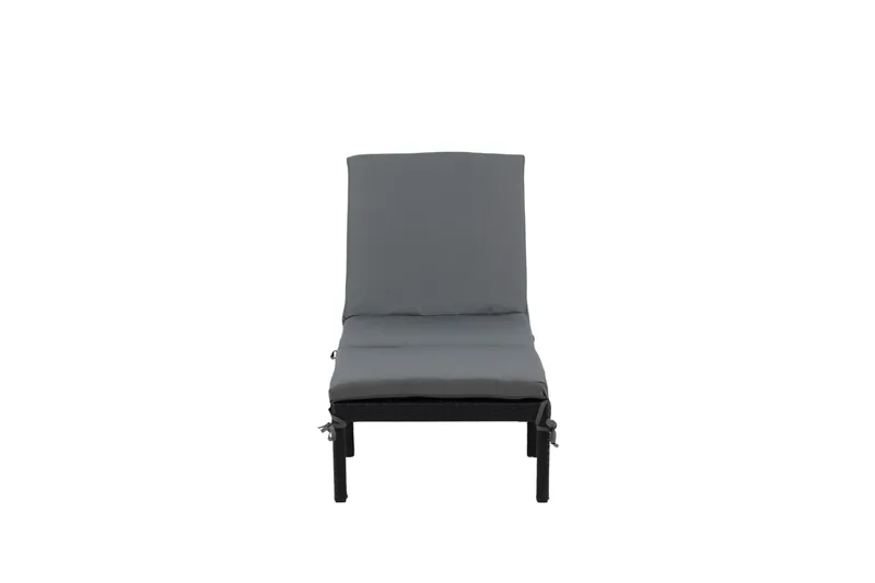 Aurinkosänky Bilbao pehmusteella - Musta/Harmaa - Puutarhakalusteet - Puutarhatuoli - Aurinkosänky & aurinkovaunu