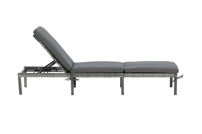 Aurinkosänky Bilbao pehmusteella - Harmaa - Puutarhakalusteet - Puutarhatuoli - Aurinkosänky & aurinkovaunu