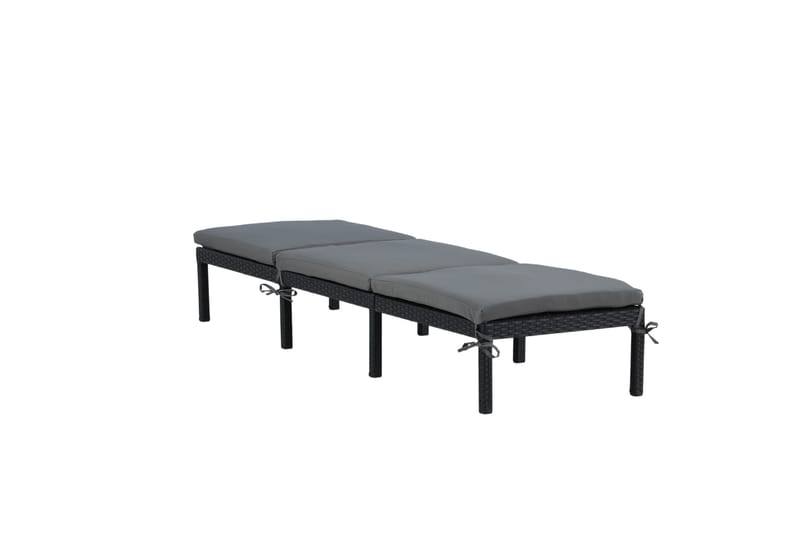 Aurinkosänky Bilbao pehmusteella - Musta/Harmaa - Puutarhakalusteet - Puutarhatuoli - Aurinkosänky & aurinkovaunu
