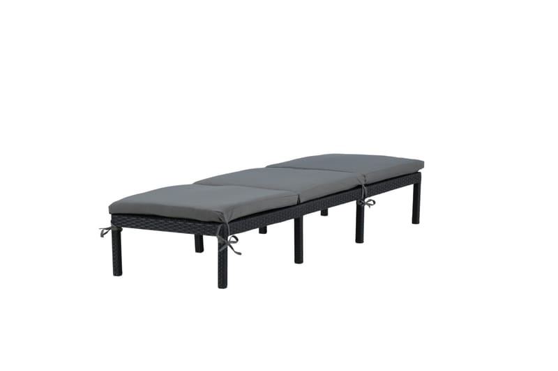 Aurinkosänky Bilbao pehmusteella - Musta/Harmaa - Puutarhakalusteet - Puutarhatuoli - Aurinkosänky & aurinkovaunu