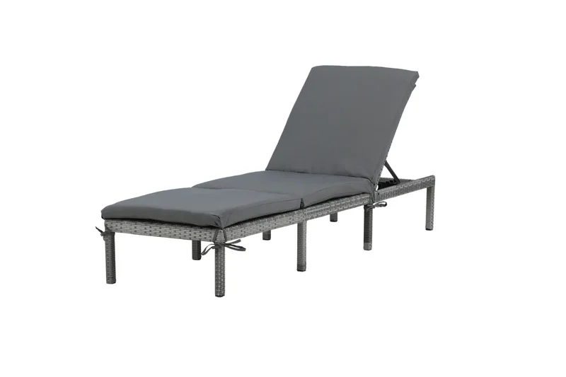 Aurinkosänky Bilbao pehmusteella - Harmaa - Puutarhakalusteet - Puutarhatuoli - Aurinkosänky & aurinkovaunu