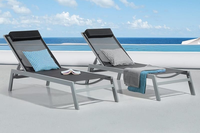 Aurinkosänky Catania II 66x190 cm - Musta - Puutarhakalusteet - Puutarhatuoli - Aurinkosänky & aurinkovaunu