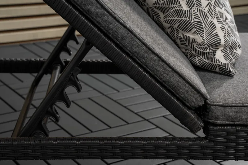 Aurinkosänky London Musta - Venture Home - Puutarhakalusteet - Puutarhatuoli - Aurinkosänky & aurinkovaunu