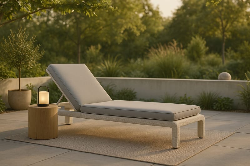 Aurinkosänky London - Valkoinen - Puutarhakalusteet - Puutarhatuoli - Aurinkosänky & aurinkovaunu