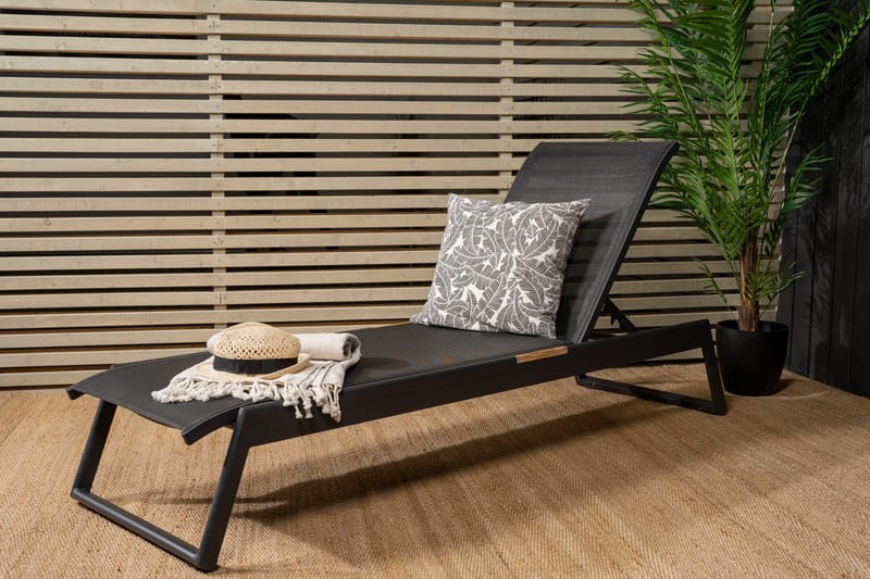 Aurinkosänky Mexico Musta - Venture Home - Puutarhakalusteet - Puutarhatuoli - Aurinkosänky & aurinkovaunu