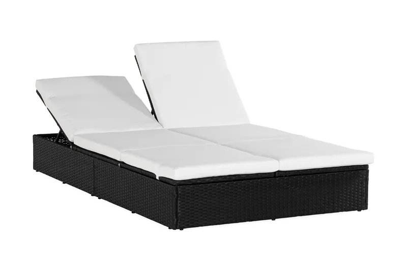 Aurinkosänky Ochovi Tupla Säädettävä - Musta/Valkoinen - Puutarhakalusteet - Puutarhatuoli - Aurinkosänky & aurinkovaunu