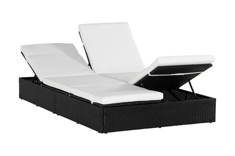 Aurinkosänky Ochovi Tupla Säädettävä - Musta/Valkoinen - Puutarhakalusteet - Puutarhatuoli - Aurinkosänky & aurinkovaunu