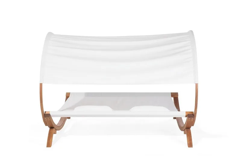 Aurinkosänky Teramo 205x225 cm - Valkoinen - Puutarhakalusteet - Puutarhatuoli - Aurinkosänky & aurinkovaunu