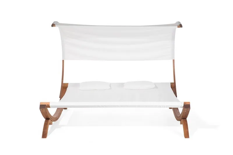 Aurinkosänky Teramo 205x225 cm - Valkoinen - Puutarhakalusteet - Puutarhatuoli - Aurinkosänky & aurinkovaunu
