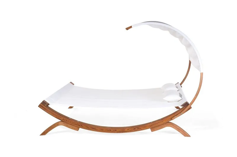 Aurinkosänky Teramo 205x225 cm - Valkoinen - Puutarhakalusteet - Puutarhatuoli - Aurinkosänky & aurinkovaunu