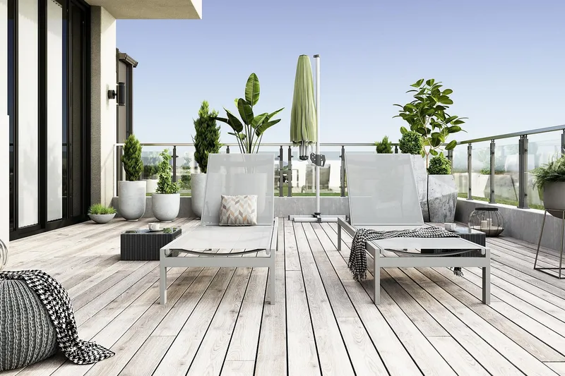 Aurinkosänky Tunis - Valkoinen - Puutarhakalusteet - Puutarhatuoli - Aurinkosänky & aurinkovaunu