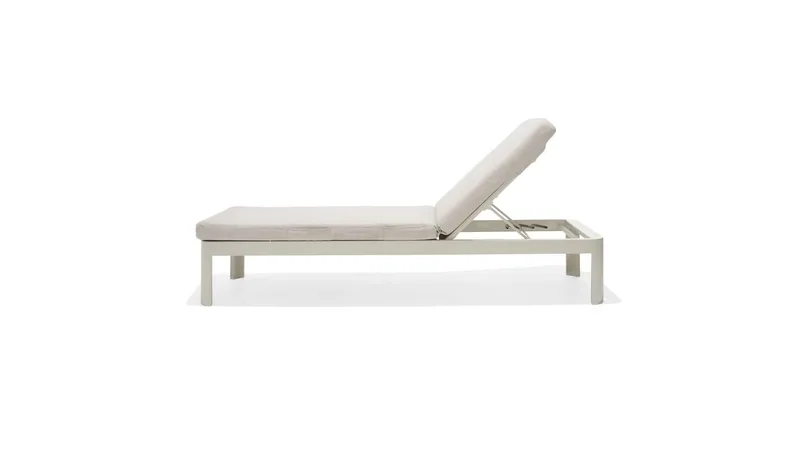 Aurinkosänky Portals Pehmusteella 189 cm - Valkoinen/Puu - Puutarhakalusteet - Puutarhatuoli - Aurinkosänky & aurinkovaunu