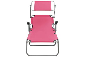 Aurinkotuoli katoksella teräs vaaleanpunainen - Pinkki - Puutarhakalusteet - Puutarhatuoli - Aurinkosänky & aurinkovaunu