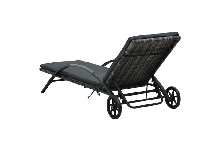 Aurinkotuoli tyynyillä ja renkailla polyrottinki antrasiitti - Aurinkosänky & aurinkovaunu