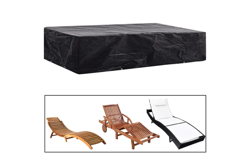 Aurinkotuolin suoja 2 kpl 8 purjerengasta 218x77x55 cm - Musta - Puutarhakalusteet - Puutarhatuoli - Aurinkosänky & aurinkovaunu