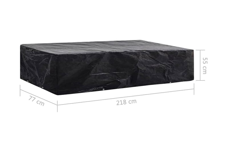 Aurinkotuolin suoja 8 purjerengasta 218 x 77 x 55 cm - Musta - Puutarhakalusteet - Puutarhatuoli - Aurinkosänky & aurinkovaunu