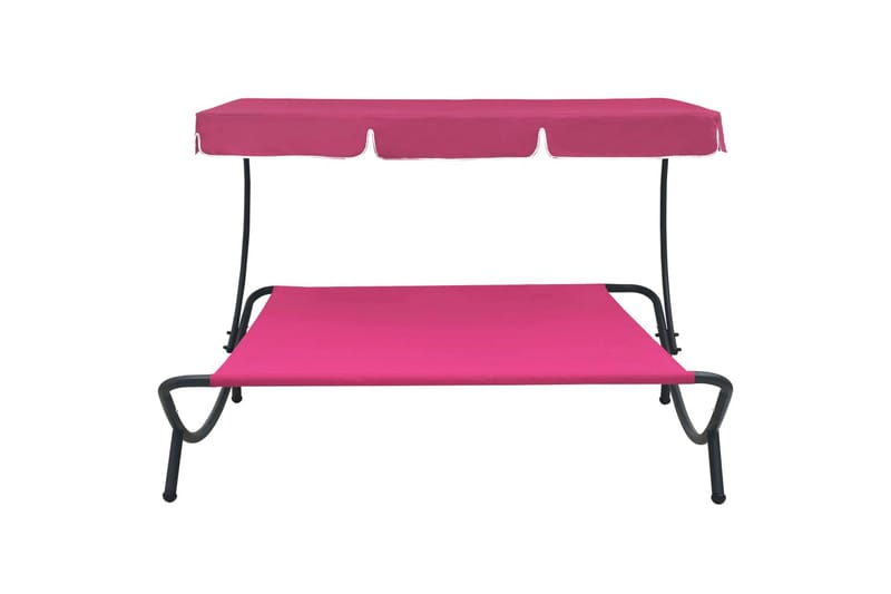 Aurinkovuode katoksella pinkki - Pinkki - Puutarhakalusteet - Puutarhatuoli - Aurinkosänky & aurinkovaunu