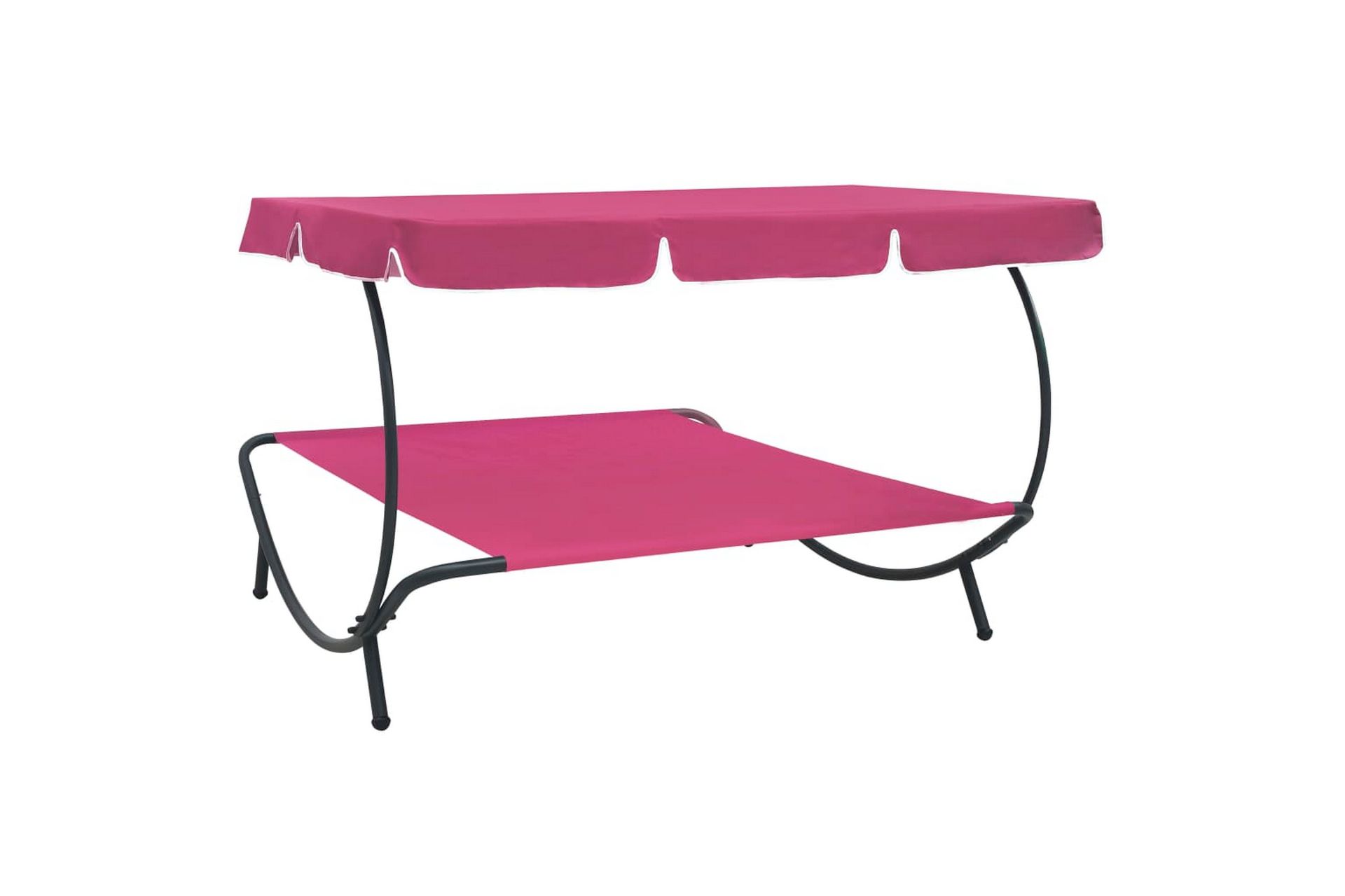 Aurinkovuode katoksella pinkki - Pinkki - Puutarhakalusteet - Puutarhatuoli - Aurinkosänky & aurinkovaunu