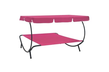 Aurinkovuode katoksella pinkki - Pinkki - Puutarhakalusteet - Puutarhatuoli - Aurinkosänky & aurinkovaunu