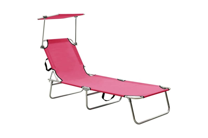 Kokoontaitettava aurinkotuoli katoksella teräs magenta - Pinkki - Puutarhakalusteet - Puutarhatuoli - Aurinkosänky & aurinkovaunu