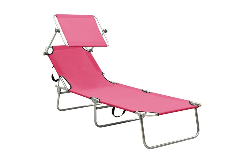 Kokoontaitettava aurinkotuoli katoksella teräs magenta - Pinkki - Puutarhakalusteet - Puutarhatuoli - Aurinkosänky & aurinkovaunu