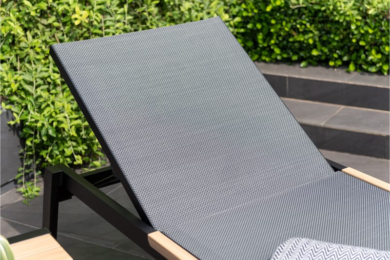 Panama Aurinkotuoli 176x72 cm Musta - Lifestyle Garden - Puutarhakalusteet - Puutarhatuoli - Aurinkosänky & aurinkovaunu