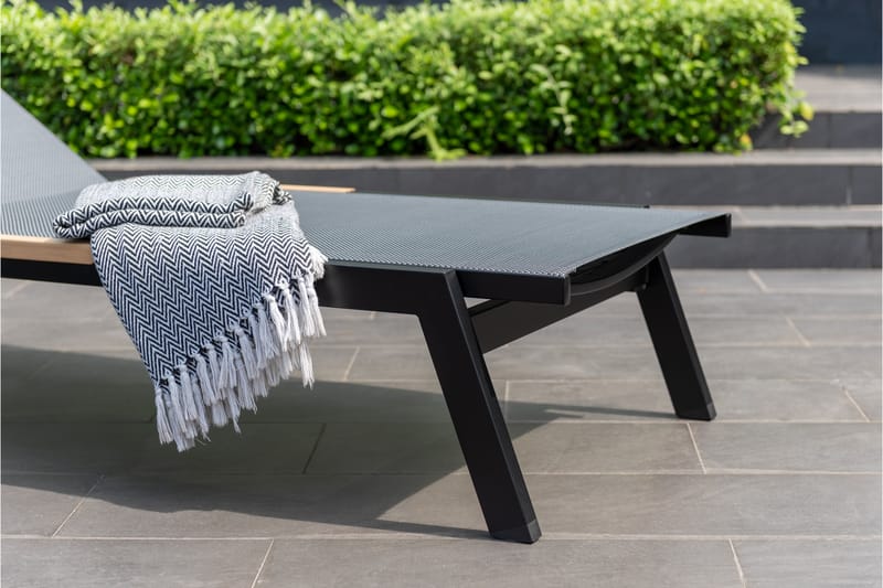 Panama Aurinkotuoli 176x72 cm Musta - Lifestyle Garden - Puutarhakalusteet - Puutarhatuoli - Aurinkosänky & aurinkovaunu