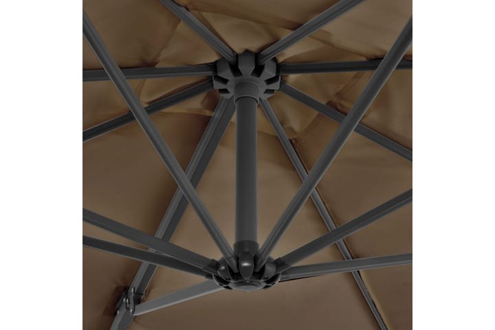 Riippuva aurinkovarjo alumiinipylväällä 250x250cm - Ruskea - Aurinkosänky & aurinkovaunu