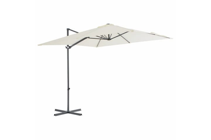 Riippuva aurinkovarjo teräspylväällä 250x250 cm hiekka - Beige - Aurinkosänky & aurinkovaunu