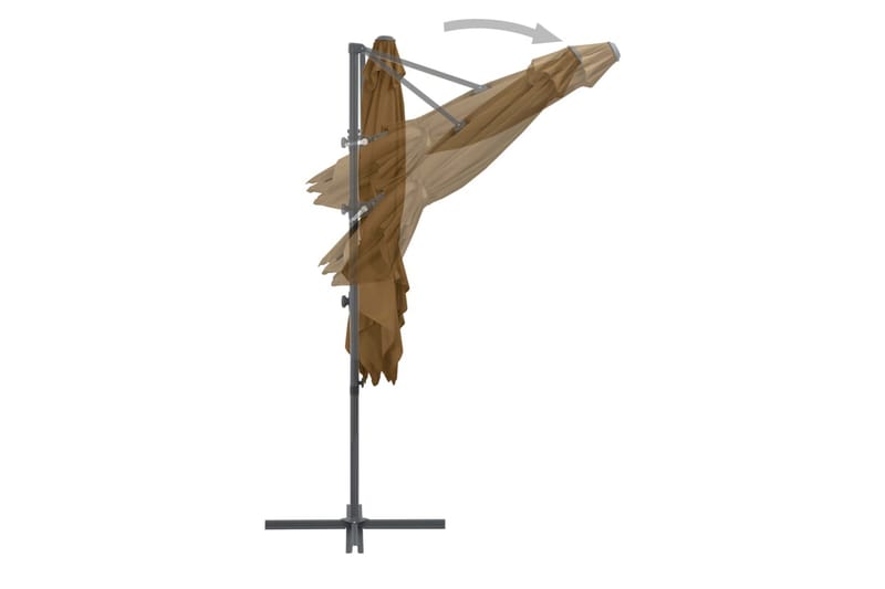 Riippuva aurinkovarjo teräspylväällä 250x250cm harmaanruskea - Ruskea - Puutarhakalusteet - Puutarhatuoli - Aurinkosänky & aurinkovaunu