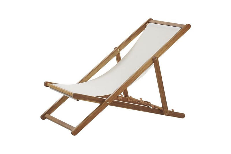 Aurinkotuoli 2 vaihtokankaat Anzio - Vaalea puu, valkoinen, monivärinen - Puutarhakalusteet - Puutarhatuoli - Aurinkotuoli