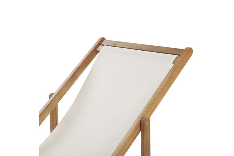 Aurinkotuoli 2 vaihtokankaat Anzio - Vaalea puu, valkoinen, monivärinen - Puutarhakalusteet - Puutarhatuoli - Aurinkotuoli