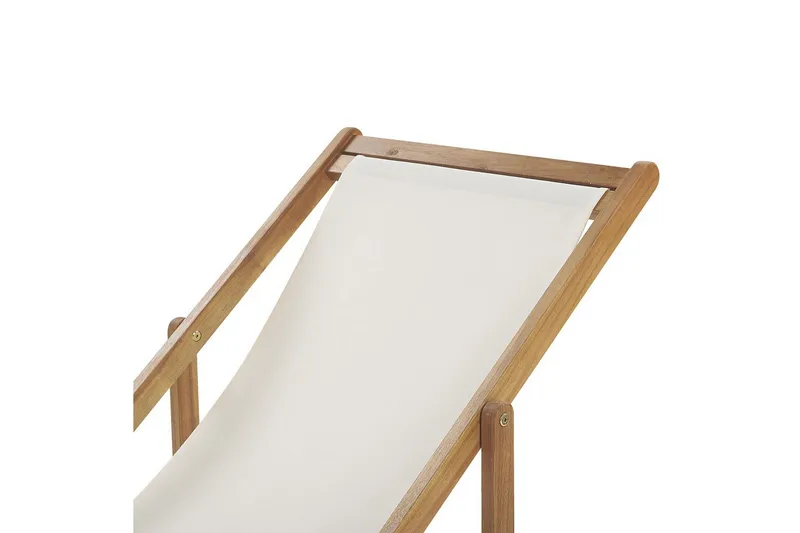 Aurinkotuoli 2 vaihtokankaat Anzio - Vaalea puu, valkoinen, monivärinen - Puutarhakalusteet - Puutarhatuoli - Aurinkotuoli