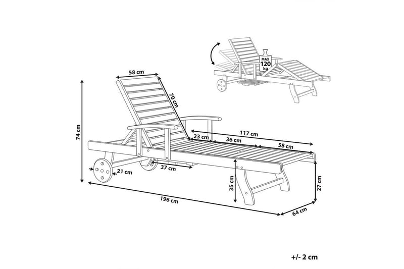 Aurinkotuoli Amantea - Puutarhakalusteet - Puutarhatuoli - Aurinkosänky & aurinkovaunu