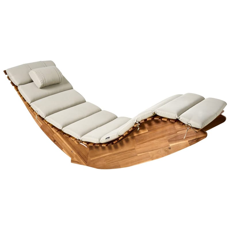 Aurinkotuoli Brescia Premium - Vaalea puu, taupe - Puutarhakalusteet - Puutarhatuoli - Aurinkotuoli