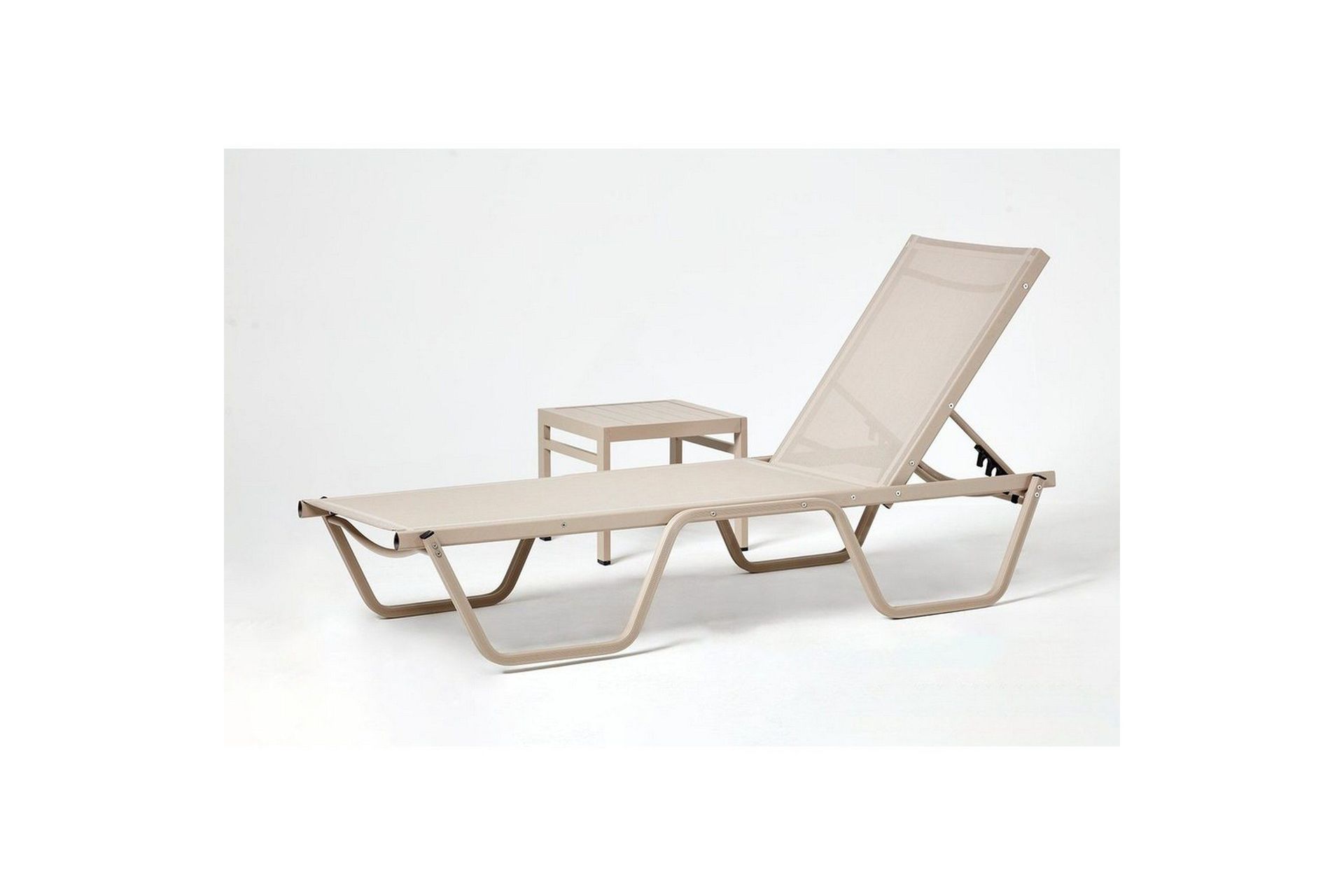 Aurinkotuoli ja sivupöytäsarja (2 osaa) Azoula Beige - Beige
