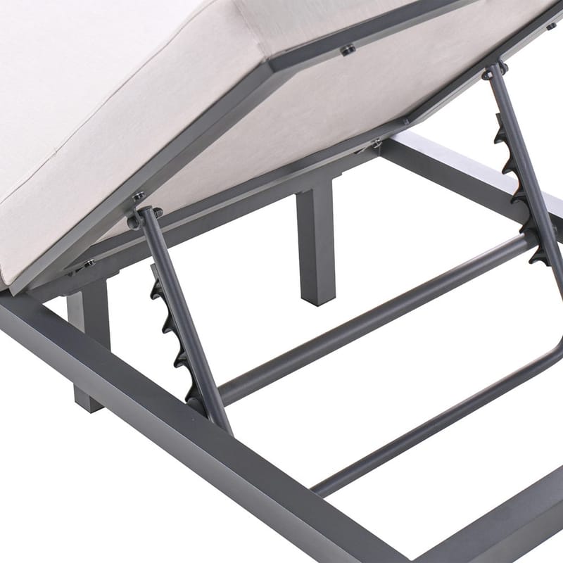 Aurinkotuoli Lariano - Beige, musta - Puutarhakalusteet - Puutarhatuoli - Aurinkotuoli