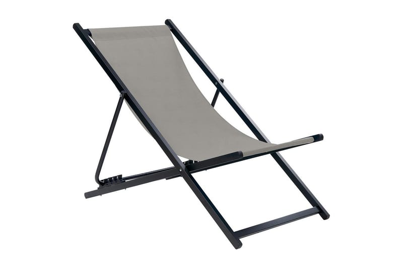 Aurinkotuoli Locri Ii - Harmaa, musta - Puutarhakalusteet - Puutarhatuoli - Aurinkotuoli