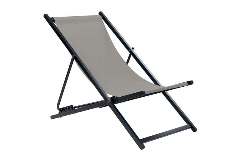 Aurinkotuoli Locri Ii - Harmaa, musta - Puutarhakalusteet - Puutarhatuoli - Aurinkotuoli