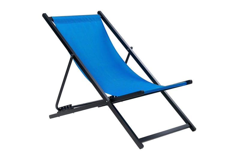 Aurinkotuoli Locri Ii - Sininen, Musta - Puutarhakalusteet - Puutarhatuoli - Aurinkotuoli