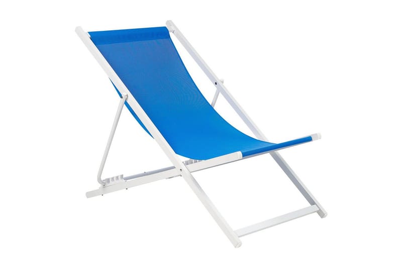 Aurinkotuoli Locri Ii - Sininen, Valkoinen - Puutarhakalusteet - Puutarhatuoli - Aurinkotuoli