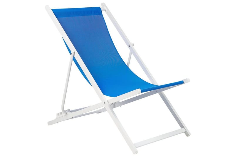 Aurinkotuoli Locri Ii - Sininen, Valkoinen - Puutarhakalusteet - Puutarhatuoli - Aurinkotuoli