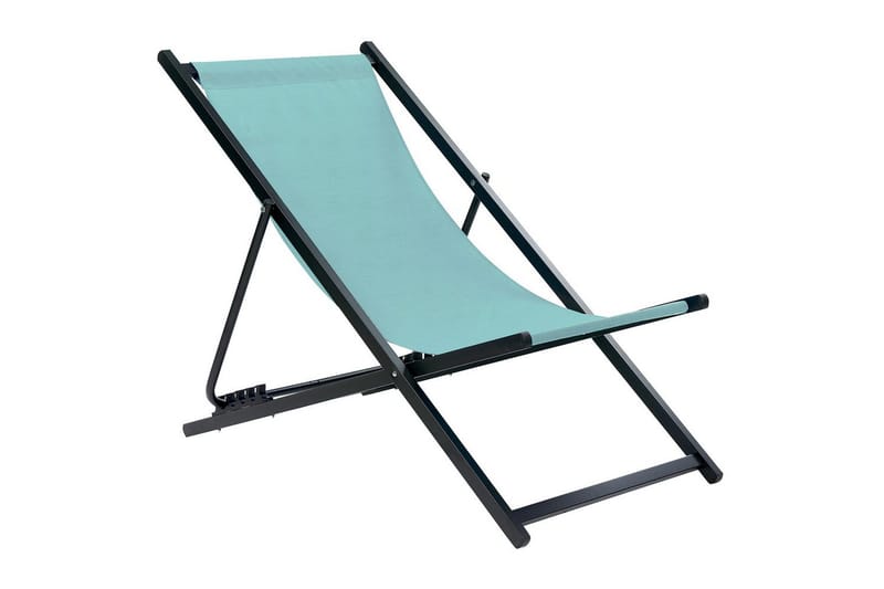 Aurinkotuoli Locri Ii - Turkoosi, Musta - Puutarhakalusteet - Puutarhatuoli - Aurinkotuoli