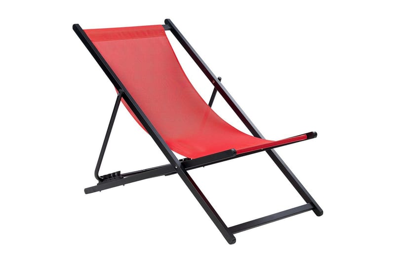 Aurinkotuoli Locri Ii - Punainen, Musta - Puutarhakalusteet - Puutarhatuoli - Aurinkotuoli