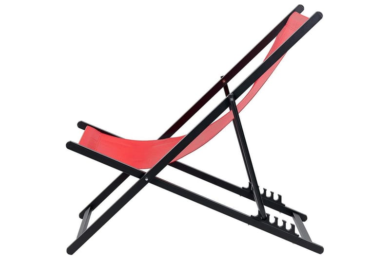 Aurinkotuoli Locri Ii - Punainen, Musta - Puutarhakalusteet - Puutarhatuoli - Aurinkotuoli